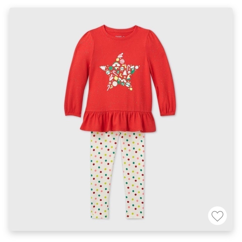 Cat & Jack Baby Girl Christmas Outfit Size 12 Months